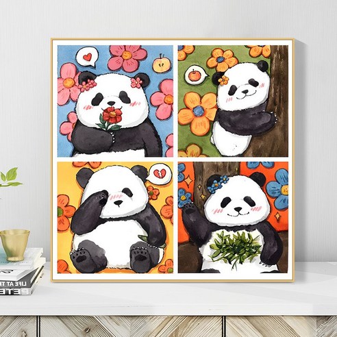 다솜이네 DIY 명화그리기 판다 유화 세트 30 x 40cm, 판다13, 1개