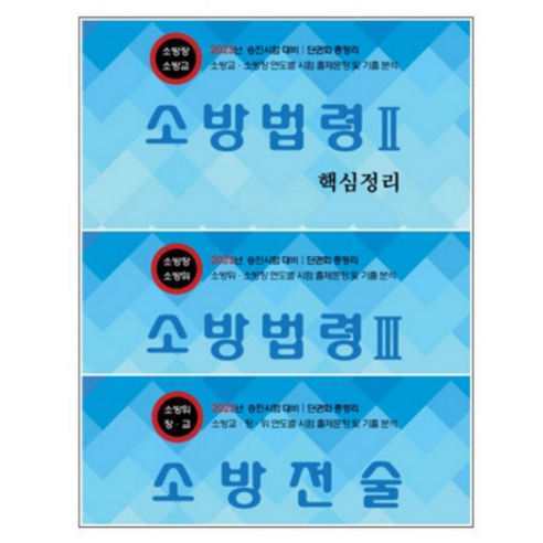 (다인) 2023 소방승진 소방장 핵심정리 세트(총3권) - 소방법령2+3+전술, 분철안함