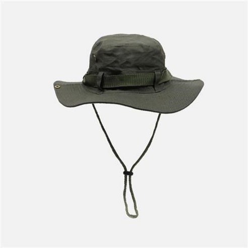 일본 패션 브랜드 Drawstring 어부 모자 남자와 여자의 여름 통기성 태양 보호 야외 등산 낚시 모자 서양 카우보이 모자, 육군 녹색