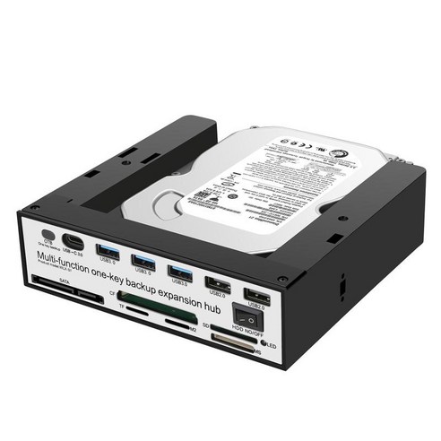 2.5 또는 3.5인치 HDD 카드 리더기용 5-in-1 하드 드라이브 인클로저 보관 케이스, 146x90x40mm, 검정, 플라스틱