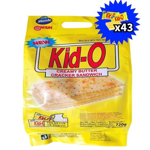키도 키드오 크래커 대용량 버터샌드 과자 쿠키 비스켓, 645g, 2개