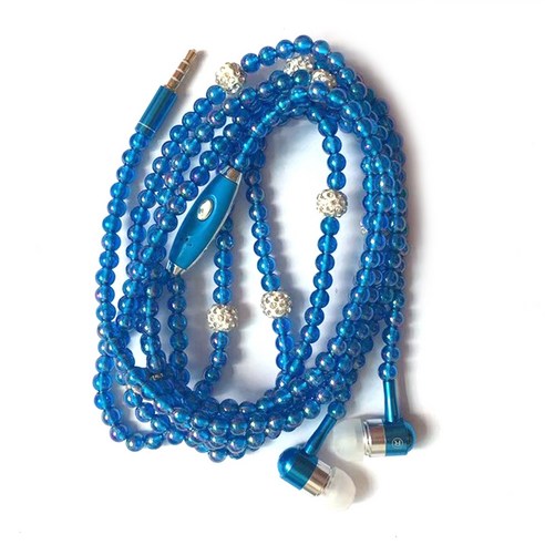 dodocool 진주 목걸이 헤드셋 마이크가 있는 3.5mm 유선, 파란색, 이어폰
