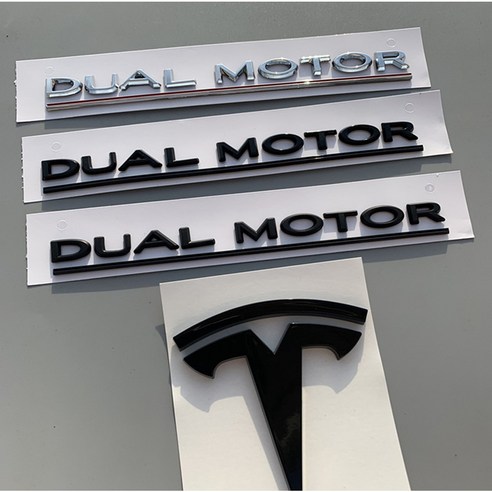 테슬라 모델3 Y 트렁크 듀얼모터 퍼포먼스 DUALMOTOR 레터링 엠블럼, 롱레인지크롬