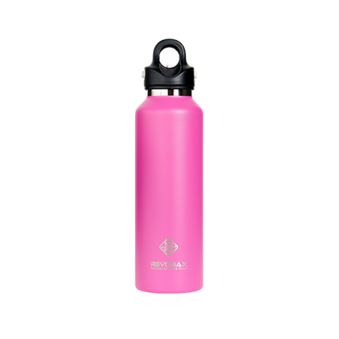 레보맥스v2 원터치 텀블러 대용량 보온보냉 REVOMAX 보온병, 20oz(600ml) 피치핑크