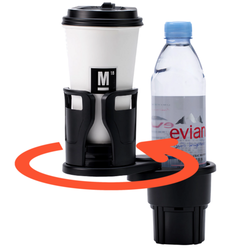 글로웨어 크기 조절 차량용 컵홀더 텀블러홀더, 블랙, 1개