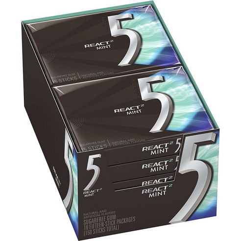 5껌 무설탕 껌, 리액트 민트 (React Mint), 150개입, 2.7g