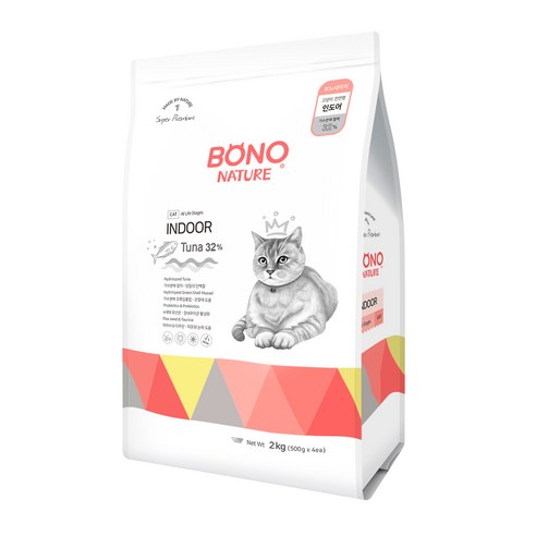 보노네이처 고양이 인도어 건식사료, 1개, 생선, 2kg