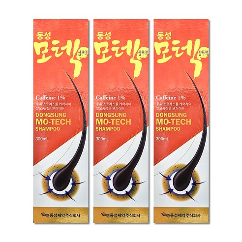 동성제약 모텍 샴푸액 300ml 탈모증상완화 기능성 샴푸, 3개