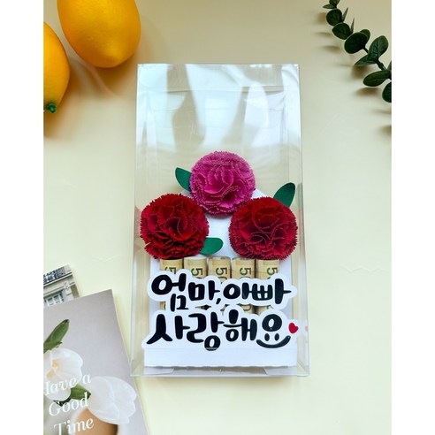 어버이날 선물 용돈 카네이션 토퍼 가정의달 카네이션 레몽스튜디오, 1개, 흰색