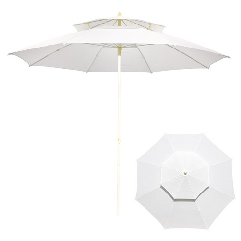 연필트리 특대형 이층 일자형 파라솔, 화이트