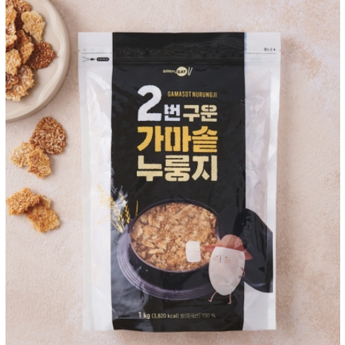 심플잇 2번구운 가마솥 누룽지 1kg 1개