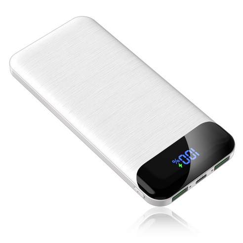 KLIFE 고속충전 대용량 보조배터리 20000mAh PD 22.5W QC3.0 잔량표시, 화이트-10000mah