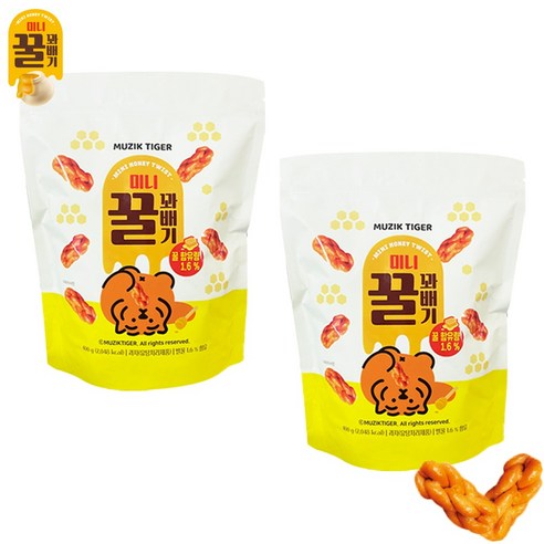 이젠서진 무직타이거 미니 꿀 꽈배기 400g 10개 옛날 과자 간식, 10개, 400g