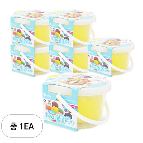 토단교재 유아용 하비 볼클레이 6p, 노랑, 300g, 1세트