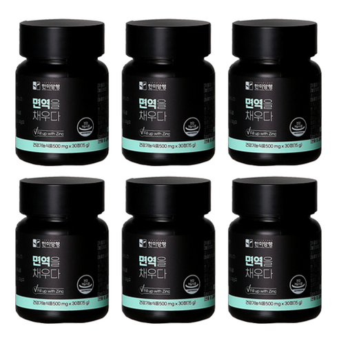 글루콘산 아연 영양제 면역에 좋은 건강기능식품 500mg x 30정, 6개