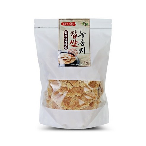 정가네 찹쌀 수제 누룽지 100% 국내산 쌀 고소하고 바삭한 누룽지 간편 식사대용, 3개, 1kg