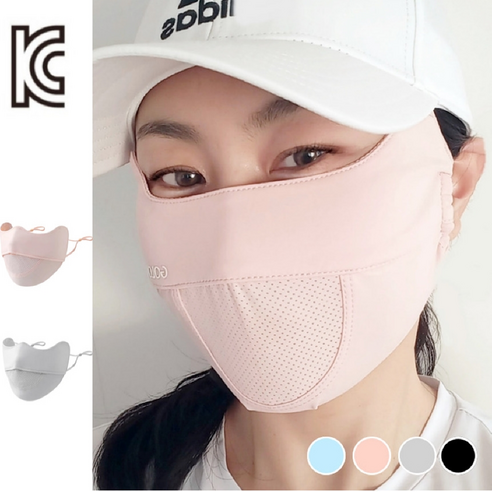 여성골프마스크 추천 상품1+1 주요커머스 자외선차단 메쉬 골프마스크 얼굴 햇빛가리개 안면마스크 제품 사진