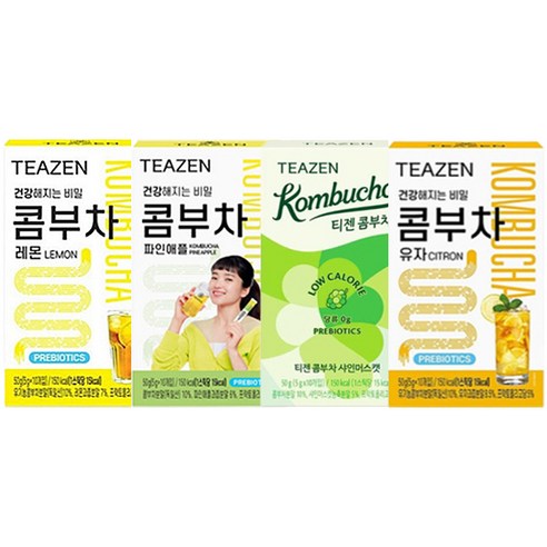티젠 콤부차 4종세트 50g x 10개 (레몬, 파인애플, 샤인머스캣, 유자) 콤푸차 티젠 콤부차 4종세트 50g x 10개 (레몬, 파인애플, 샤인머스캣, 유자) 콤푸차