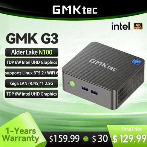 GMKtec 데스크탑 컴퓨터 미니 PC GMK G3 NUCBOX 윈도우 11 프로 알더 레이크 N100 인텔 12 세대 BWiFi 6, 없음, 없음, 7) Dual Channel 16G1TB  UK