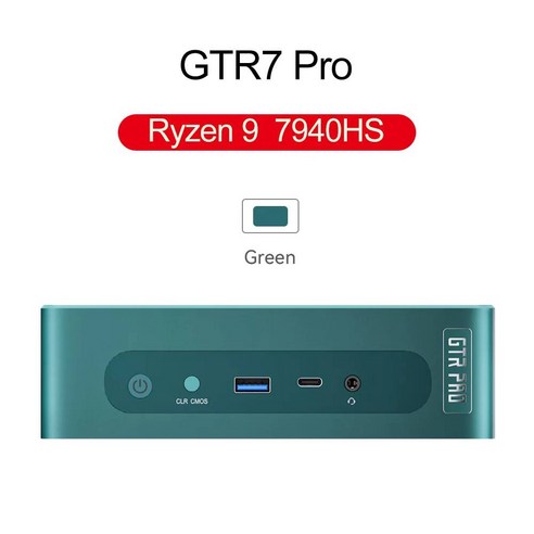 고사양 미니 PC 데스크탑 가성비 사무용 Beelink 비링크 게이밍 컴퓨터 오버클럭 GTR7 Pro Ryzen 9 7940HS 최대 65W TDP 지원 Ryzen7 7840HS, 32G 1T, R9 7940HS-Grey