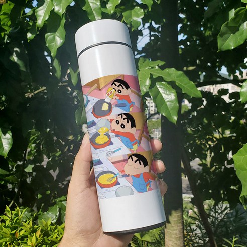 크레용 작은 새로운 보온병 소년 학생 인터넷 연예인 컵 슈퍼 핫 워터 컵 귀여운 스마트 열 패션, E09g 크레용 Xin 일반, 하나