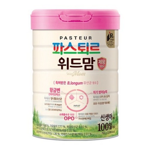 파스퇴르 위드맘 100일 제왕 분유, 750g, 9개