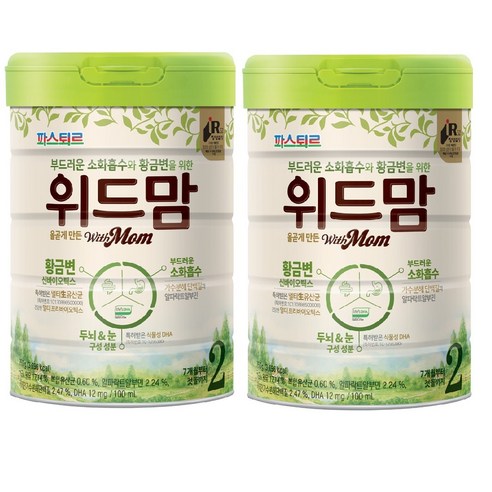 파스퇴르 위드맘 분유 2단계 750g, 750g, 2개