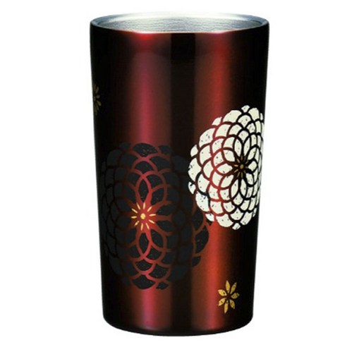 하코야 진공 스테인리스 텀블러, 1개, 레드 + 백화, 320ml