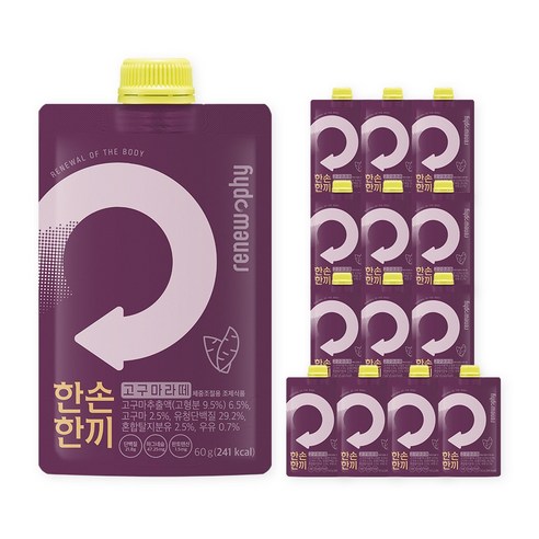 리뉴파이 한손한끼 단백질 프로틴 쉐이크, 고구마라떼맛, 60g, 14개