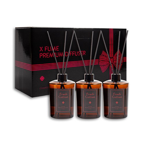 엑스퓸 프리미엄 대용량 디퓨저 선물세트, 3개, 510ml, 플라워샵