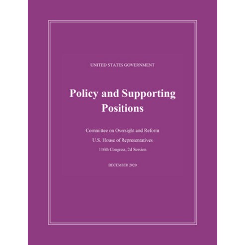 United States Government Policy and Supporting Positions (Plum Book) 2020 Paperback, Bernan Press, English, 9781636710310