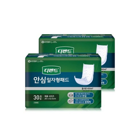 디펜드 안심 일자형패드 30Px2팩 /성인용귀저기, 2개
