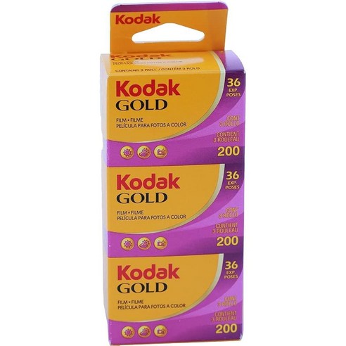 코닥 KODAK GOLD 200 필름 3팩 GB13536수직 포장