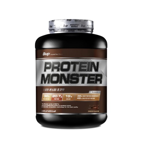 BUP 프로틴몬스터 초코맛 헬스보충제 유청단백질가루 단백질보충제 프로틴, 1개, 2kg