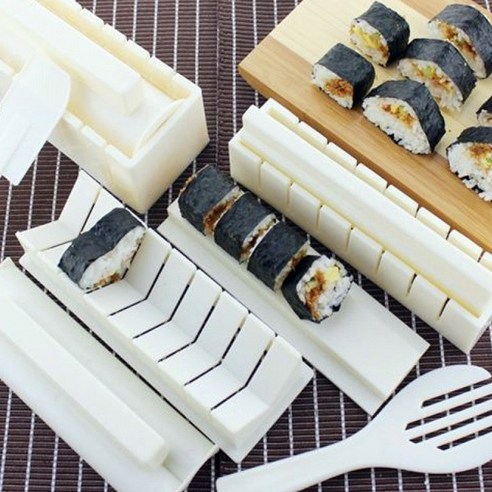 초간단 10종 김밥틀 키트 하트/네모/원형 김밥 만들기 김밥메이커 소풍 김발 스시메이커 소풍, 1개