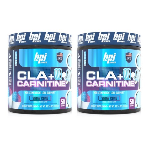 비피아이스포츠 CLA + 카르니틴 오메가 6 불포화지방산 스노우 콘, 350g, 2개