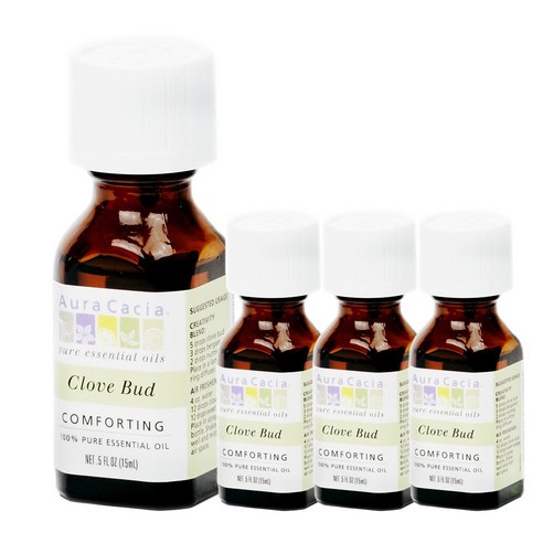 아우라카시아 퓨어 에센셜 오일 컴포팅 클로브 버드, 15ml, 4개
