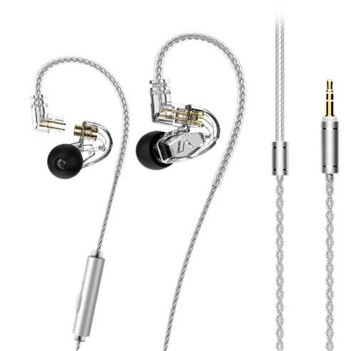 Lafitear LT2 밸런스드 아머처 HIFI 유선 이어폰 3.5mm 마이크 포함, 클리어