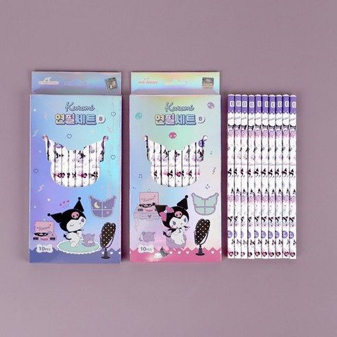 산리오 10본 연필세트 시나모롤 마이멜로디 쿠로미 초등학생 선물