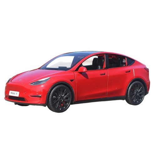 다이캐스트 1:24 테슬라 모델 Y 전기차 세단 SUV 합금 풀백 자동차 모형, 1개, 01_레드
