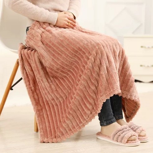 봄과 여름 따뜻한 담요 망토 담요 벨벳 담요 사무실 담요 두 목적 다리 일치하는 점심 휴식 다리 커버 무릎 담요, 1X0.7M딥핑크스트립, 하나