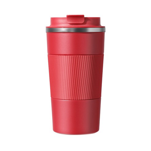 KORELAN 304 스테인리스강 진공 보온 커피 컵 500ml 비즈니스 사무컵 야외 여행 자동차 컵, 삼대홍색