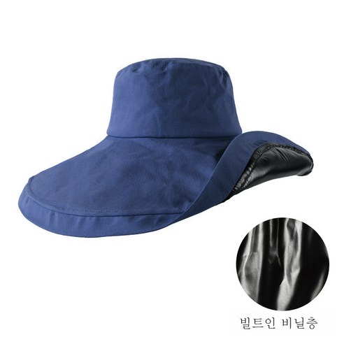 DFMEI 블랙젤 선캡 자녀 여름 오버사이즈 선캡 접이식 벙거지, DFMEI 네이비/66