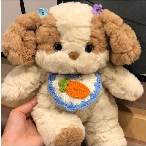 귀여운 봉제 인형, 당근 턱받이 강아지, 1개