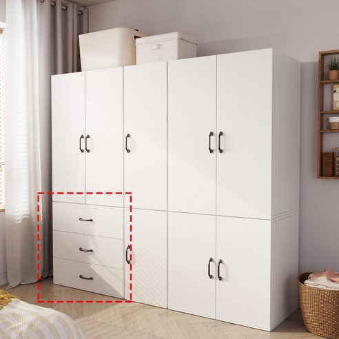 공간을 디자인하다: Kurua 자유조립 3단 서랍장 옷장 세트로 완성하는 꿈결 같은 침실 옷장세트