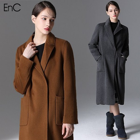 EnC [EnC] 레버틴 캐시미어 롱 울코트 캐시미어코트