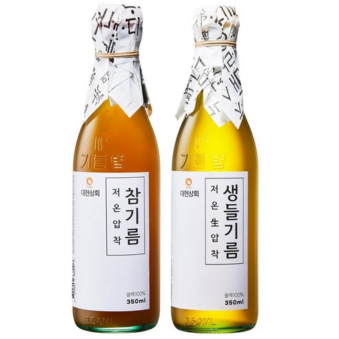 대현상회 저온압착 참기름+생들기름 350ml 2병세트, 2개