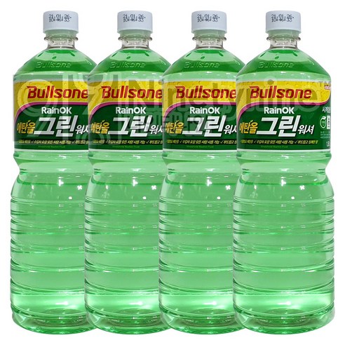 불스원 레인OK 에탄올 그린워셔액, 1.8L, 4개