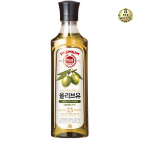 해표 압착 올리브유, 500ml, 9개