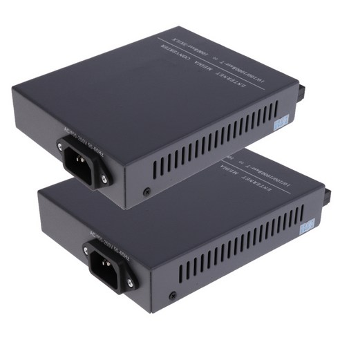 1000Mbps 기가비트 이더넷 단일 모드 SC 광섬유 미디어 컨버터 최대 20KM, 160x110x30mm, 블랙, 플라스틱